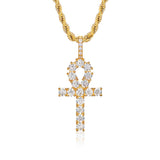 Gold Iced Ankh Cross Pendant - VIRAGE London, 30002012010000
