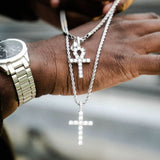 White Gold Iced Ankh Cross Pendant - VIRAGE London, 20002012030000