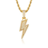 Gold Iced Lightning Bolt Pendant - VIRAGE London, 20032802010300